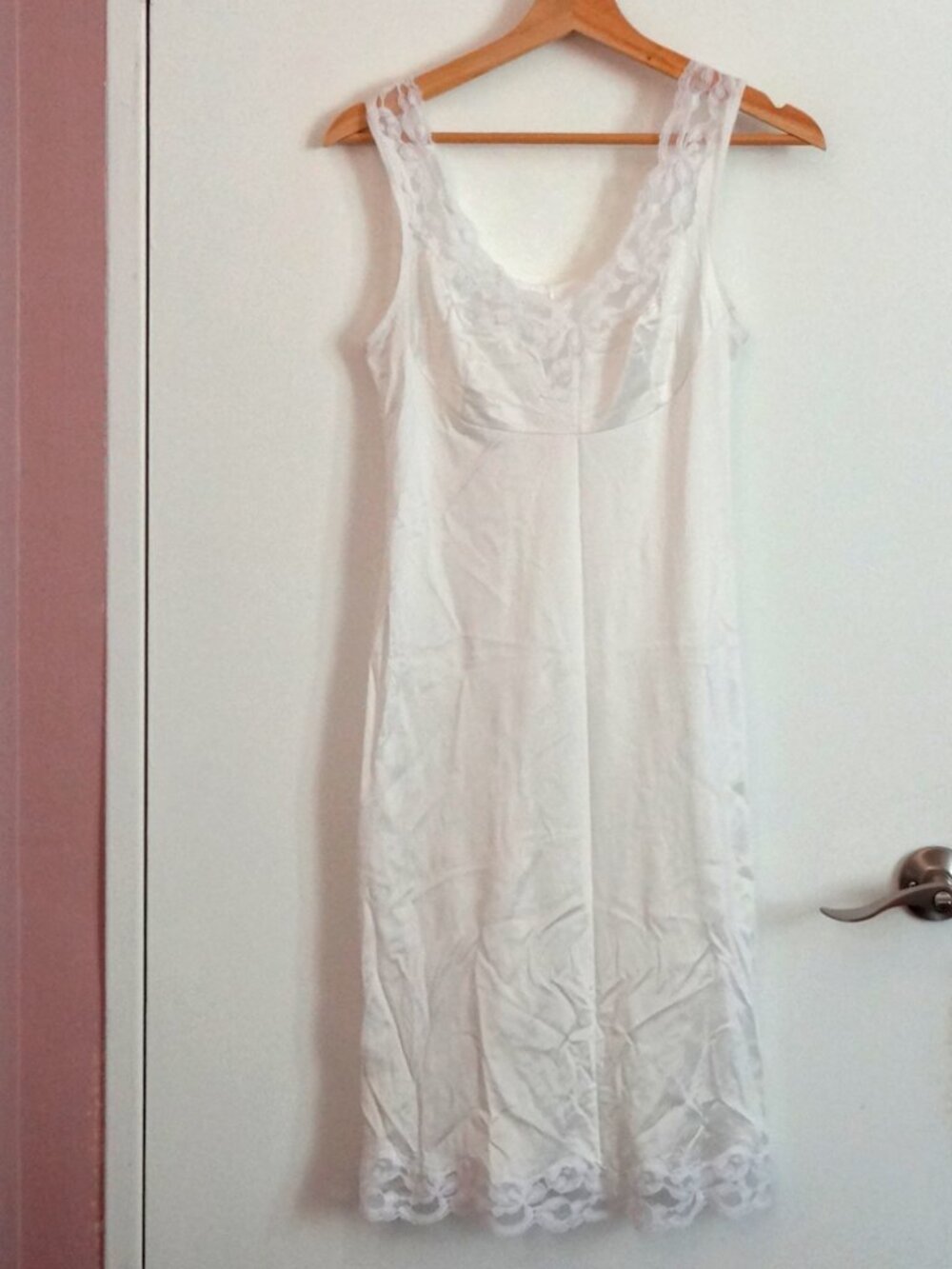 Vintage White Slip With Lace Trim